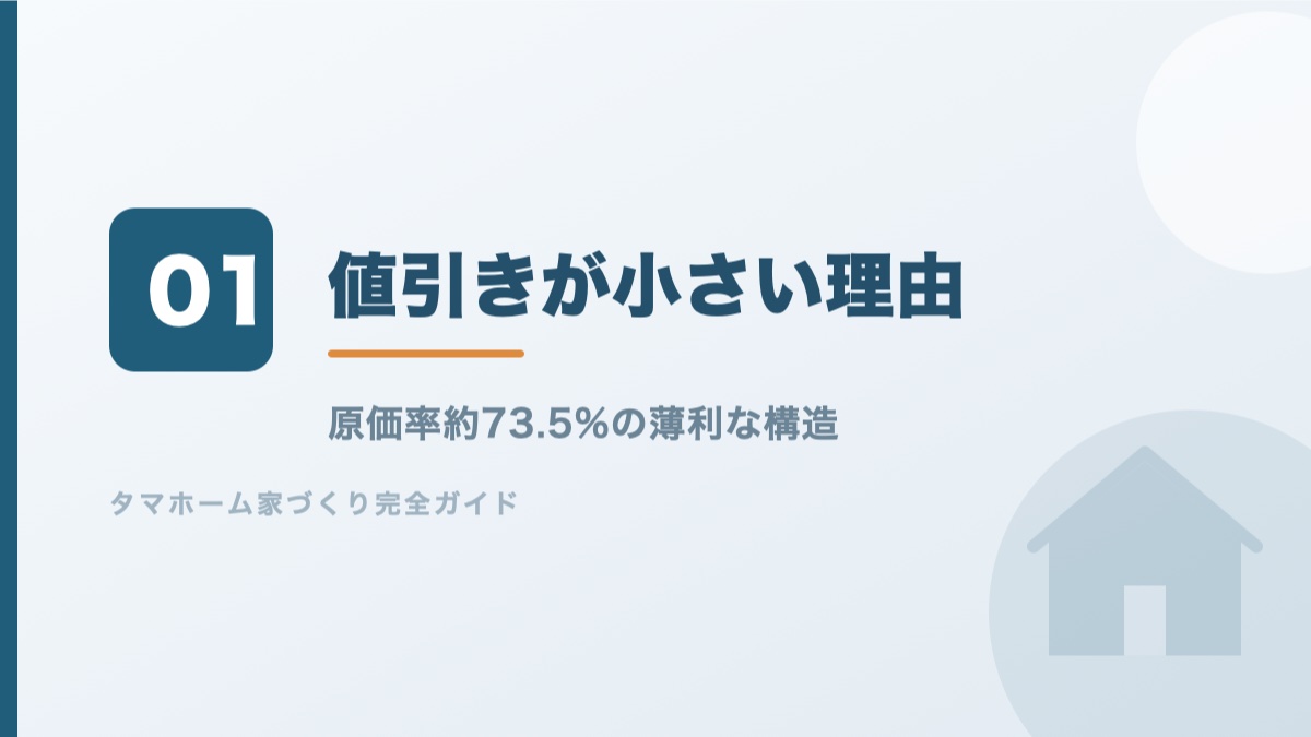 タマホームの値引きが小さい理由を解説するバナー画像
