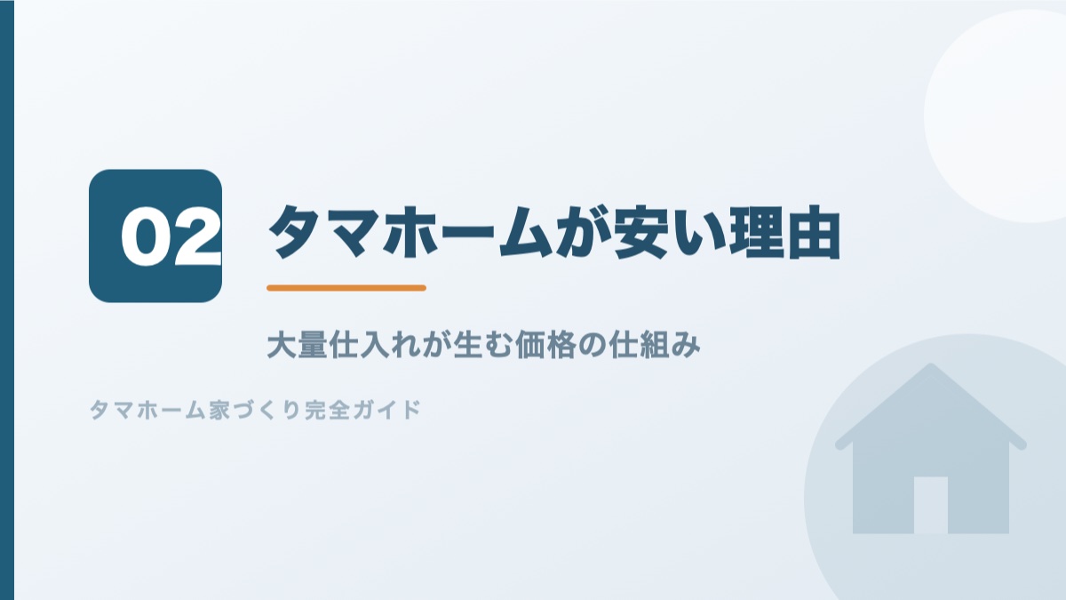 タマホームが安く建てられる理由を解説するバナー画像
