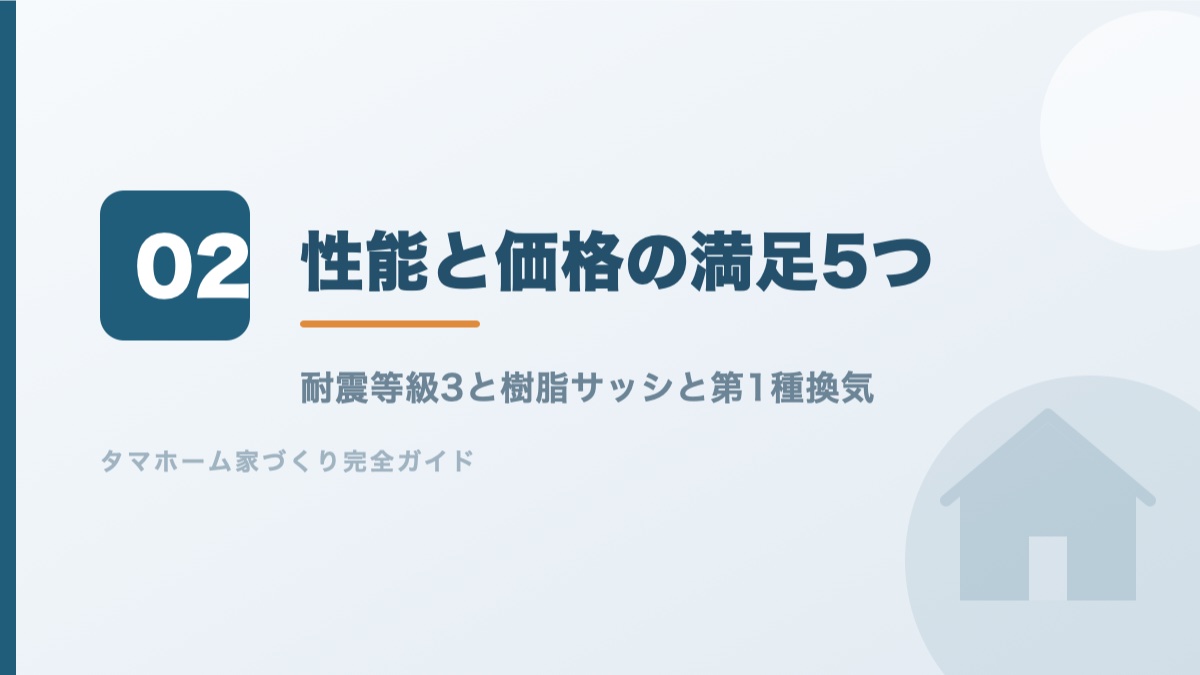タマホームの性能と価格で満足した5つを紹介するバナー画像
